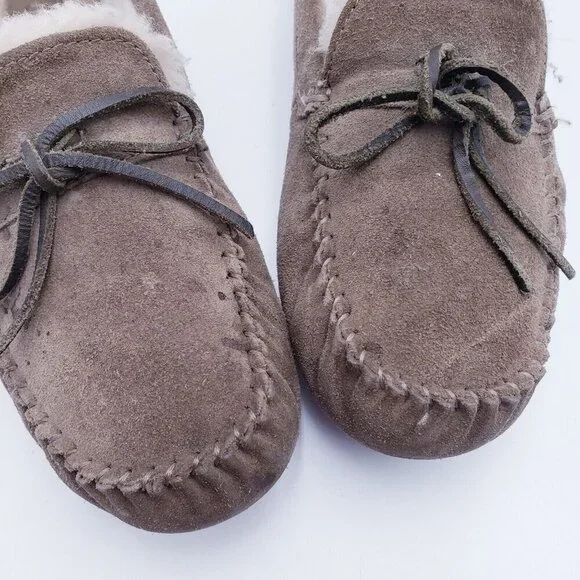UGG Men's Size 11 Corvin Loafer Moccasin‎ Slippers Tan Suede DRY LEAF Slip On